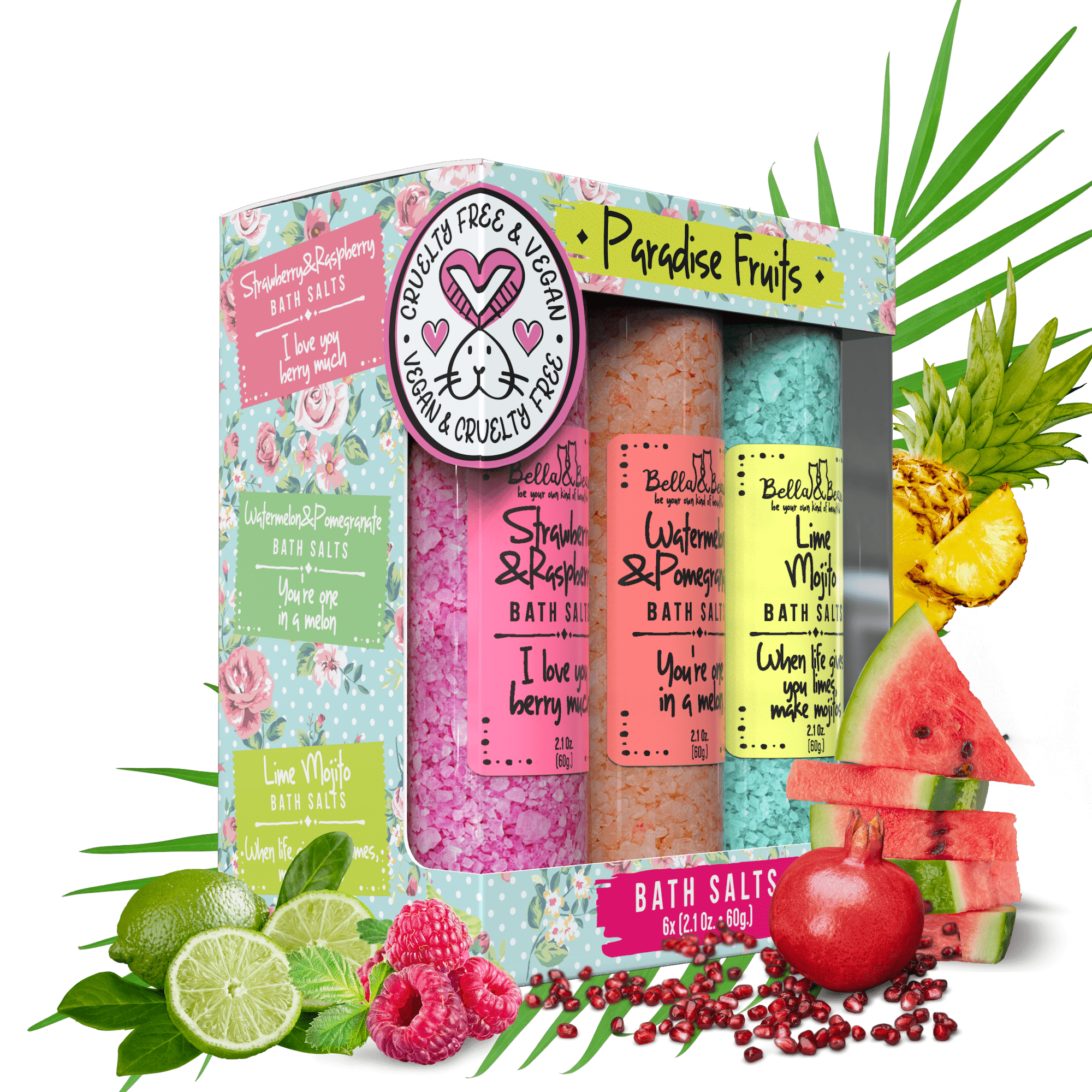 Paradise Fruits Bath Salts Gift Set | Women| Teens